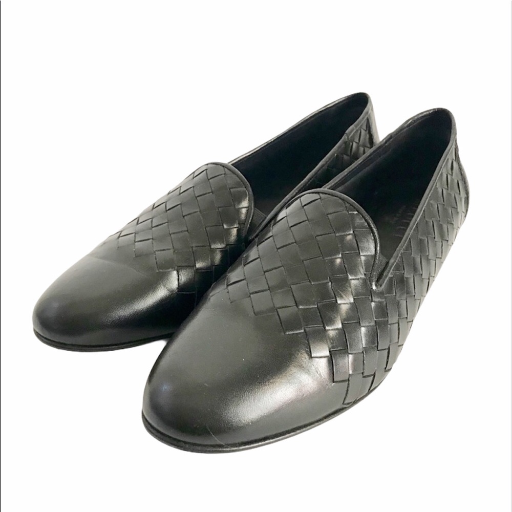 Sesto Meucci Italian Woven Black Loafer